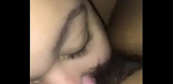  Thickmixed Lesbian Eats Hairy Ebony Studs Pussy